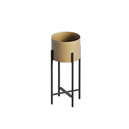 Aberto Design Maceta Decorativa GED-026-A Negro y Dorado